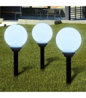 vidaXL Outdoor Pathway Lamps 3 pcs LED 20 cm with Ground Spike