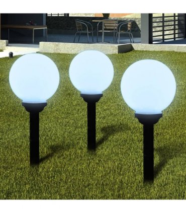 vidaXL Outdoor Pathway Lamps 3 pcs LED 20 cm with Ground Spike