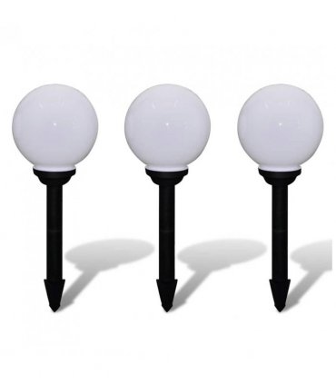 vidaXL Outdoor Pathway Lamps 3 pcs LED 20 cm with Ground Spike