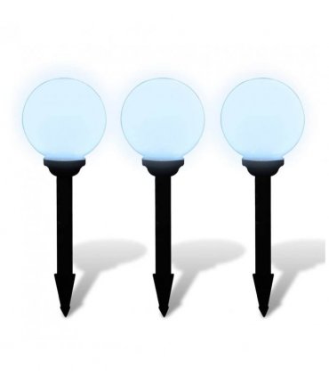 vidaXL Outdoor Pathway Lamps 3 pcs LED 20 cm with Ground Spike