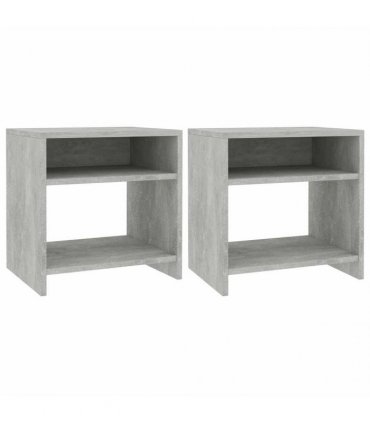 vidaXL Bedside Cabinets 2 pcs Concrete Grey 40x30x40 cm Engineered Wood