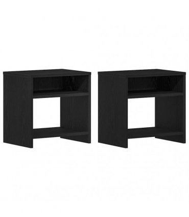 vidaXL Bedside Cabinets 2 pcs Black Oak 40x30x40 cm Engineered Wood