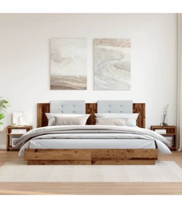 vidaXL Bedside Cabinets 2 pcs Old Wood 40x30x40 cm Engineered Wood