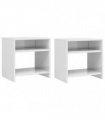 vidaXL Bedside Cabinets 2 pcs High Gloss White 40x30x40 cm Engineered Wood