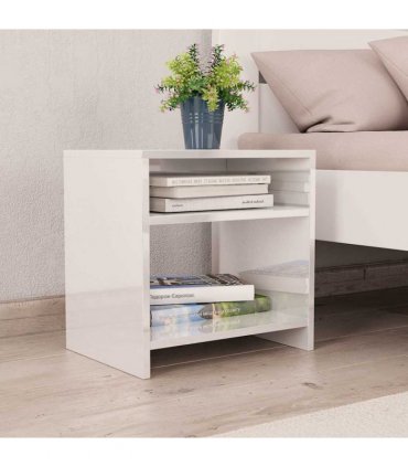 vidaXL Bedside Cabinets 2 pcs High Gloss White 40x30x40 cm Engineered Wood