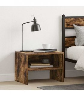vidaXL Bedside Cabinet Smoked Oak 40x30x30 cm Engineered Wood