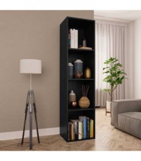vidaXL Book Cabinet/TV Cabinet Black 36x30x143 cm Engineered Wood — Size: 36 x 30 x 143 cm