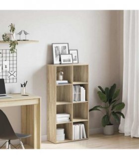 vidaXL Book Cabinet/Sideboard Sonoma Oak 66x30x130 cm Engineered Wood — Size: 66 x 30 x 130 cm