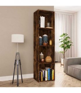 vidaXL Book Cabinet/TV Cabinet Smoked Oak 36x30x143 cm Engineered Wood — Size: 36 x 30 x 143 cm
