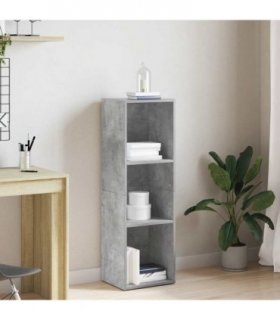 vidaXL Book Cabinet/TV Cabinet Concrete Grey 36x30x114 cm Engineered Wood — Size: 36 x 30 x 114 cm