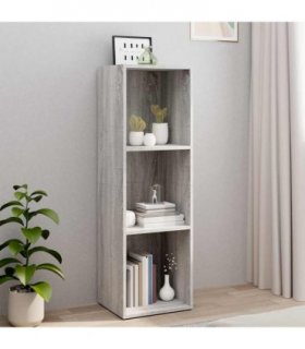 vidaXL Book Cabinet/TV Cabinet Grey Sonoma 36x30x114 cm Engineered Wood — Size: 36 x 30 x 114 cm