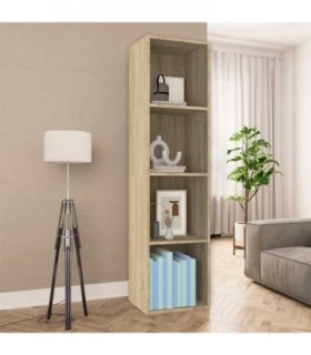 vidaXL Book Cabinet | Sonoma Oak | Engineered wood | Medium — Size: 36 x 30 x 143 cm