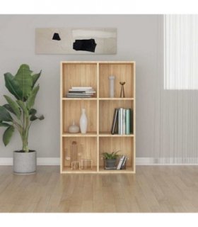 vidaXL Book Cabinet/Sideboard Sonoma Oak 66x30x98 cm Engineered Wood — Size: 66 x 30 x 98 cm