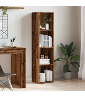 vidaXL Book Cabinet Old Wood 36x30x143 cm Engineered Wood — Size: 36 x 30 x 143 cm