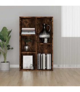 vidaXL Book Cabinet/Sideboard Smoked Oak 50x25x80 cm Engineered Wood