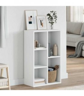 vidaXL Book Cabinet/Sideboard White 50x25x80 cm Engineered Wood