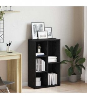 vidaXL Bookcase Black Oak 50x25x80 cm Engineered Wood