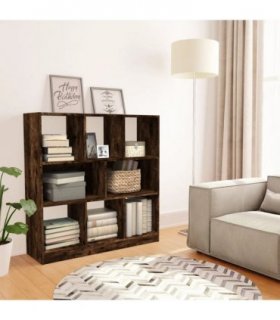 vidaXL Book Cabinet Smoked Oak 97.5x29.5x100 cm Engineered Wood