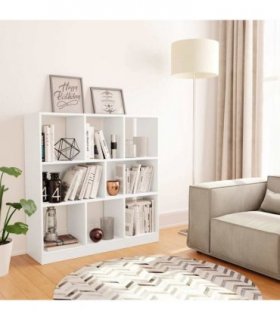 vidaXL Book Cabinet White 97.5x29.5x100 cm Engineered Wood