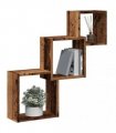 vidaXL Wall Cube Shelves Old Wood 68x15x68 cm Engineered Wood
