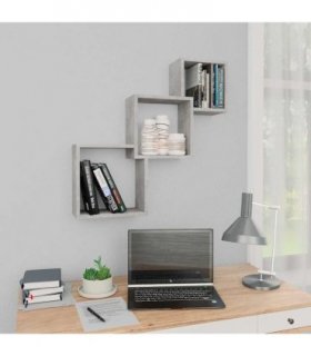 vidaXL Cube Wall Shelf Concrete Grey 68x15x68 cm Engineered Wood