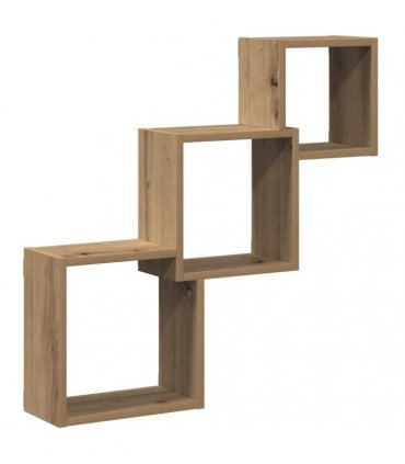 vidaXL Wall Cube Shelves Artisan Oak 68x15x68 cm Engineered Wood