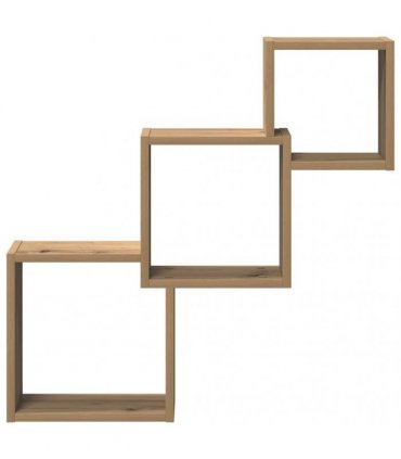 vidaXL Wall Cube Shelves Artisan Oak 68x15x68 cm Engineered Wood