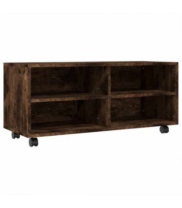 vidaXL TV Cabinet with Castors Smoked Oak 90x35x35 cm Engineered Wood