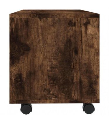 vidaXL TV Cabinet with Castors Smoked Oak 90x35x35 cm Engineered Wood