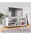 vidaXL TV Cabinet with Castors White 90x35x35 cm Engineered Wood