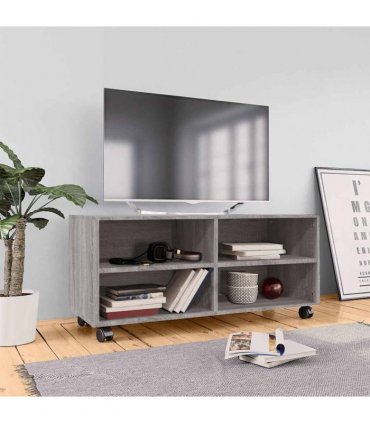 vidaXL TV Cabinet with Castors Grey Sonoma 90x35x35 cm Engineered Wood