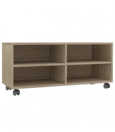 vidaXL TV Cabinet with Castors Sonoma Oak 90x35x35 cm Engineered Wood