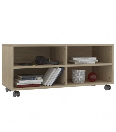 vidaXL TV Cabinet with Castors Sonoma Oak 90x35x35 cm Engineered Wood