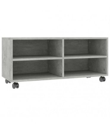 vidaXL TV Cabinet with Castors Concrete Grey 90x35x35 cm Engineered Wood