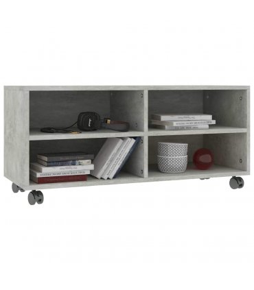 vidaXL TV Cabinet with Castors Concrete Grey 90x35x35 cm Engineered Wood