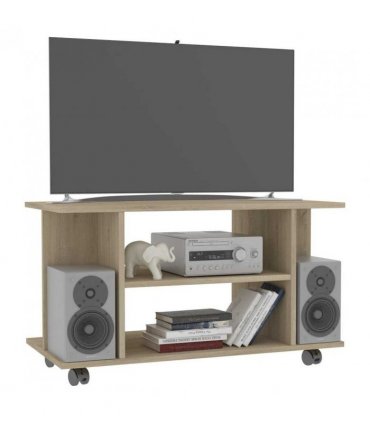 vidaXL TV Cabinet with Castors Sonoma Oak 80x40x45 cm Engineered Wood