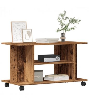 vidaXL TV Cabinet with Castors Old Wood 80x40x45 cm Engineered Wood