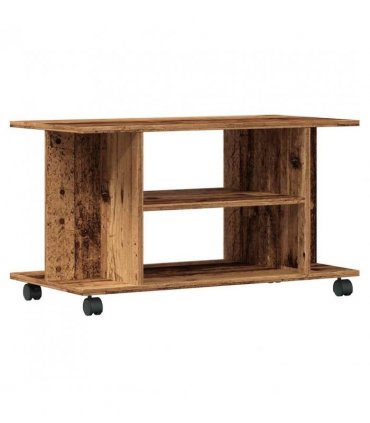 vidaXL TV Cabinet with Castors Old Wood 80x40x45 cm Engineered Wood