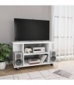 vidaXL TV Cabinet with Castors White 80x40x45 cm Engineered Wood