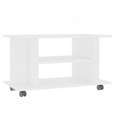 vidaXL TV Cabinet with Castors White 80x40x45 cm Engineered Wood