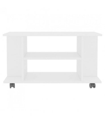 vidaXL TV Cabinet with Castors White 80x40x45 cm Engineered Wood