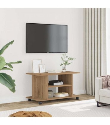 vidaXL TV Cabinet with Castors Artisan Oak 80x40x45 cm Engineered Wood