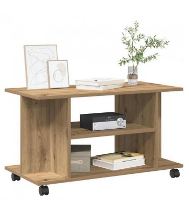 vidaXL TV Cabinet with Castors Artisan Oak 80x40x45 cm Engineered Wood