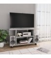 vidaXL TV Cabinet with Castors Concrete Grey 80x40x45 cm Engineered Wood
