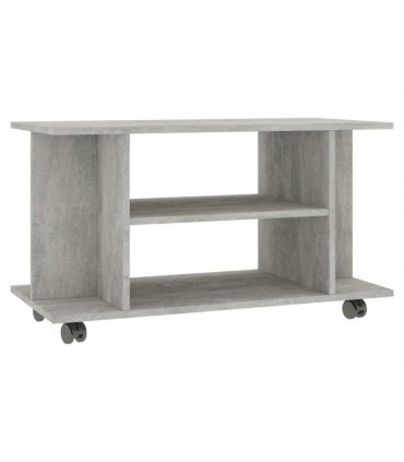 vidaXL TV Cabinet with Castors Concrete Grey 80x40x45 cm Engineered Wood