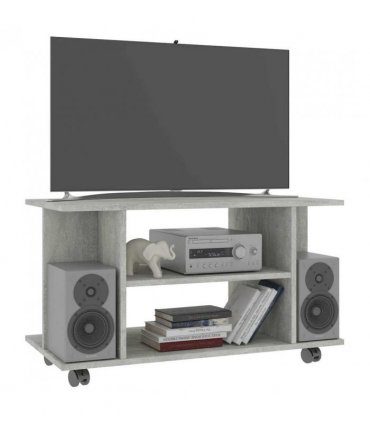 vidaXL TV Cabinet with Castors Concrete Grey 80x40x45 cm Engineered Wood