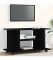vidaXL TV Cabinet with Castors Black Oak 80x40x45 cm Engineered Wood