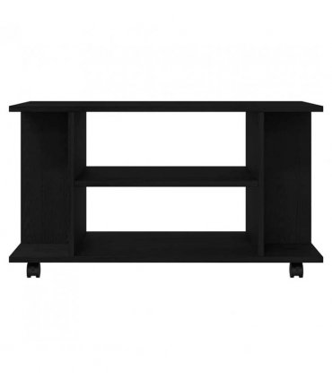 vidaXL TV Cabinet with Castors Black Oak 80x40x45 cm Engineered Wood