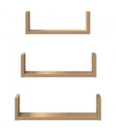 vidaXL Wall Shelf 3 pcs Artisian Oak Engineered Wood — Size: 40 x 10 x 10.5 cm