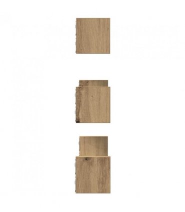 vidaXL Wall Shelf 3 pcs Artisian Oak Engineered Wood — Size: 40 x 10 x 10.5 cm